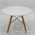 Good design Fiberglass Dining Table with wooden base